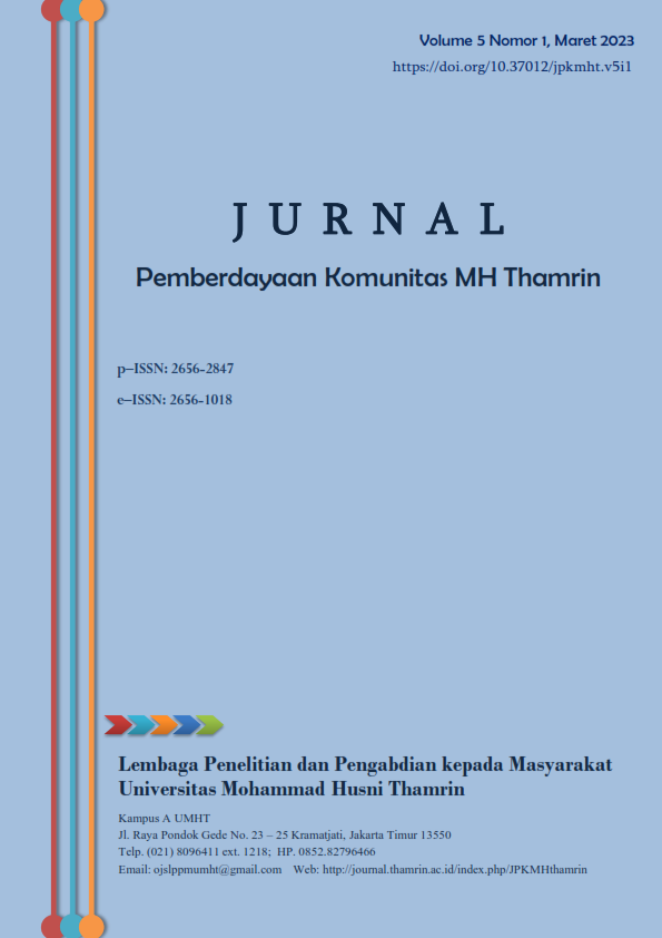 					View Vol. 5 No. 2 (2023): Jurnal Pemberdayaan Komunitas MH Thamrin
				